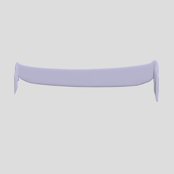 A model of a wide banner, hanging by both ends