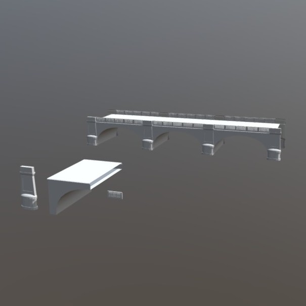 A model of an arched bridge