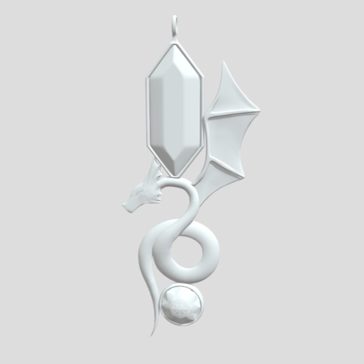 A model of a dragon pendant