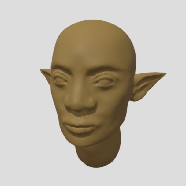 A model of a bald elf