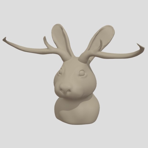 A model of a jackalope bust